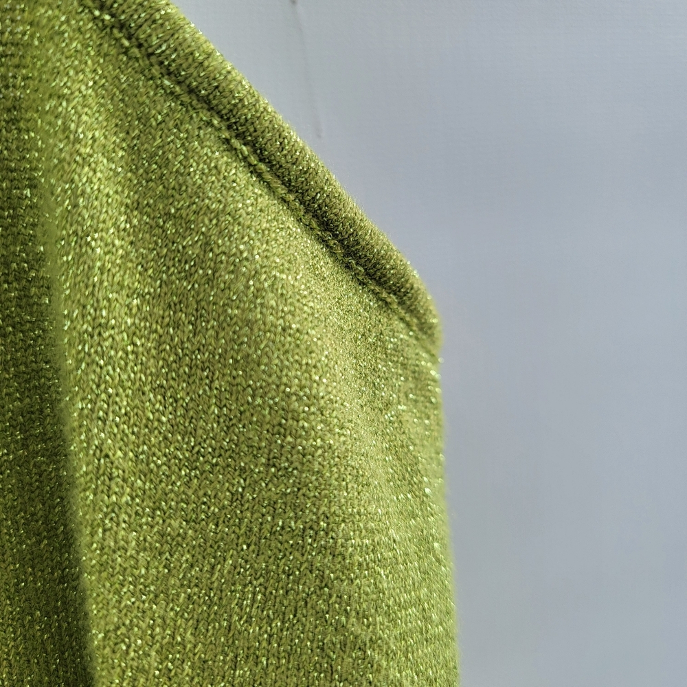 Resa Knit Collection Green Sheath Midi Dress Size Small Metallic Threading Boho - Picture 6 of 16